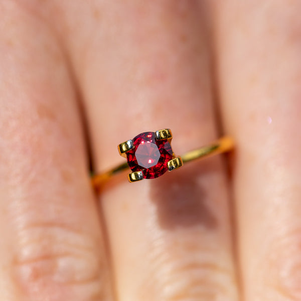 1.36Ct Royal Red Pair of Spinels from Sri Lanka on finger