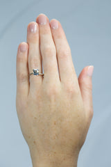 1.92Ct Very Light Blue Ceylon Sapphire | Emerald Shape on hand