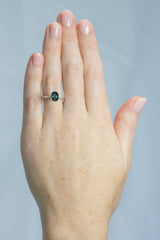 1.67Ct Bluish Teal Madagascan Sapphire | Oval Shape on hand