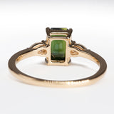 Forest Green Teal Sapphire & Pear Diamonds - back view