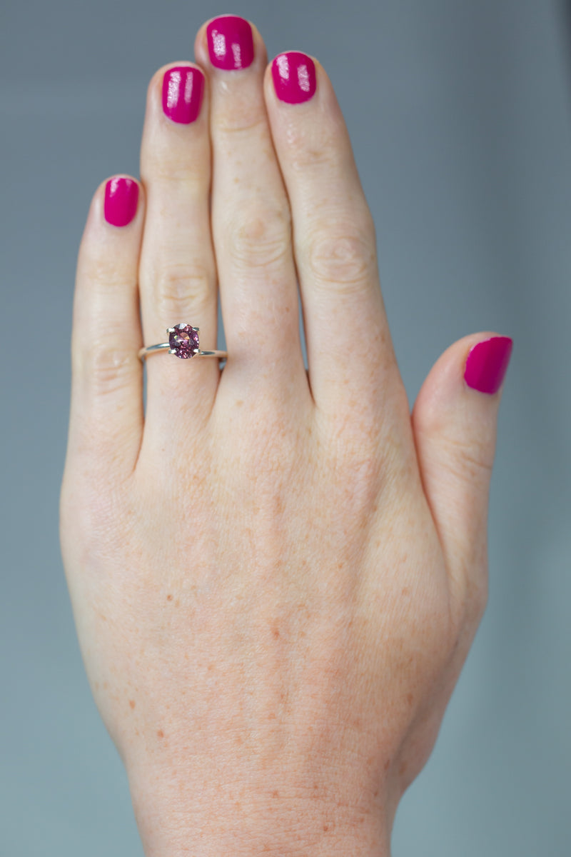 1.56Ct Lotus Padparadscha Ceylon Sapphire | Oval Shape on hand