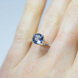 Natural, rare 1.77Ct Light Violet Grey (Ghano) Spinel | Round Shape from Sri Lanka on finger