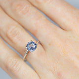 Natural, rare 1.77Ct Light Violet Grey (Ghano) Spinel | Round Shape from Sri Lanka on finger
