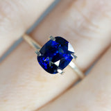 3Ct Royal Blue Ceylon Sapphire | Cushion Shape angled 2