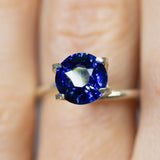3.01Ct Royal Blue Ceylon Sapphire | Round Shape on finger