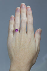 3.05Ct Vivid Deep Pink Sapphire | Cushion Shape on hand