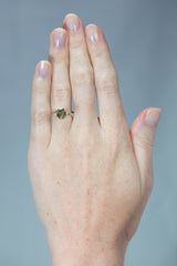 3.08Ct Yellow Green - Orange Red Ceylon Alexandrite | Oval Shape on hand