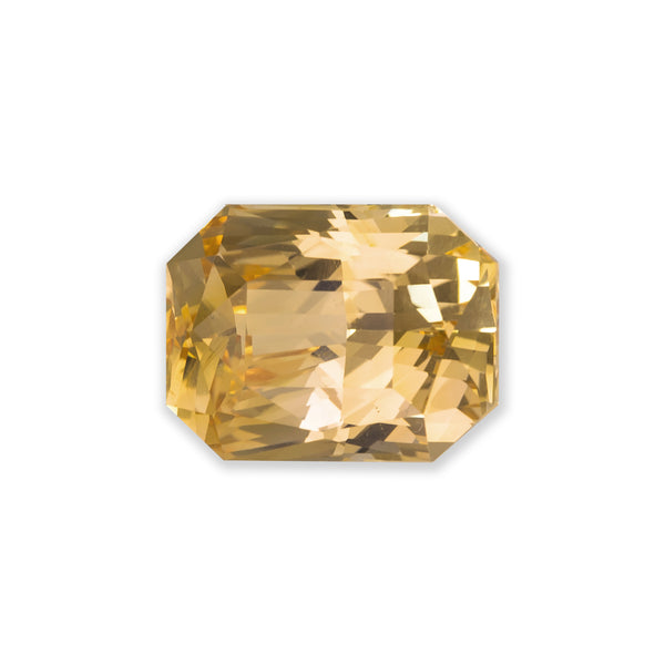 Natural, rare 4.56Ct Peachy Yellow Sapphire | Emerald Shape from Sri Lanka