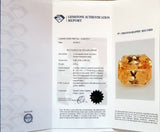 4.56Ct Peachy Yellow Sapphire  Emerald Shape