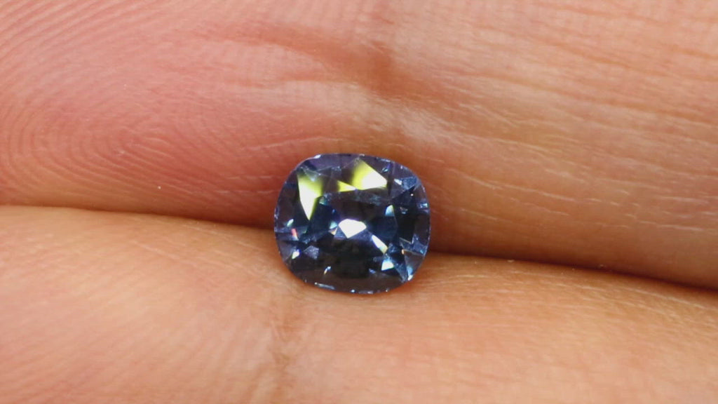 Video of 1.14Ct Cobalt Violetish Blue Spinel | Cushion Shape from Sri Lanka on finger
