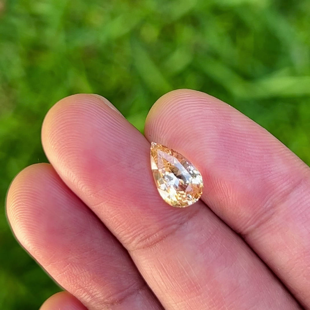 2.5Ct Peachy Yellow Ceylon Sapphire | Pear Shape video