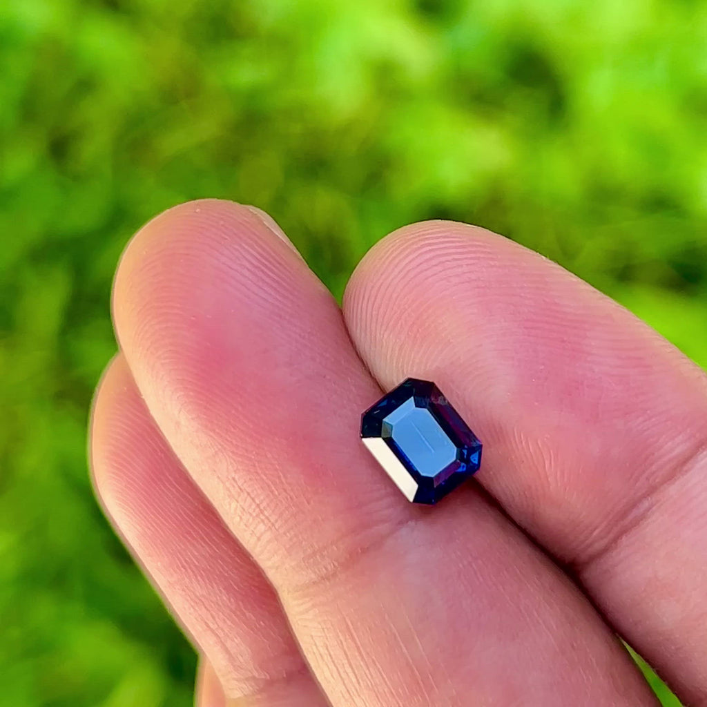 2.26Ct Vivid Blue (Basaltic) Madagascan Sapphire | Emerald Shape video