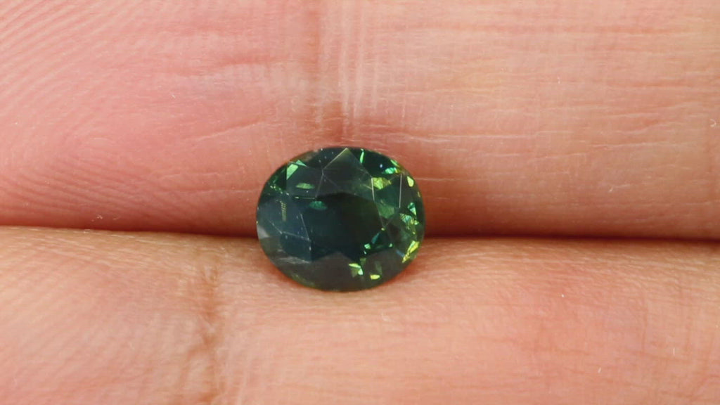 Video of Immersive 1.31Ct Blue Green Teal Sapphire | Oval Shape from Madagascar